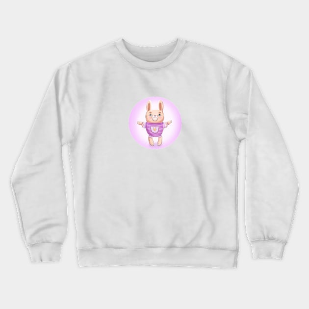 Little rabbit in baby clothes Crewneck Sweatshirt by Mila Pushina